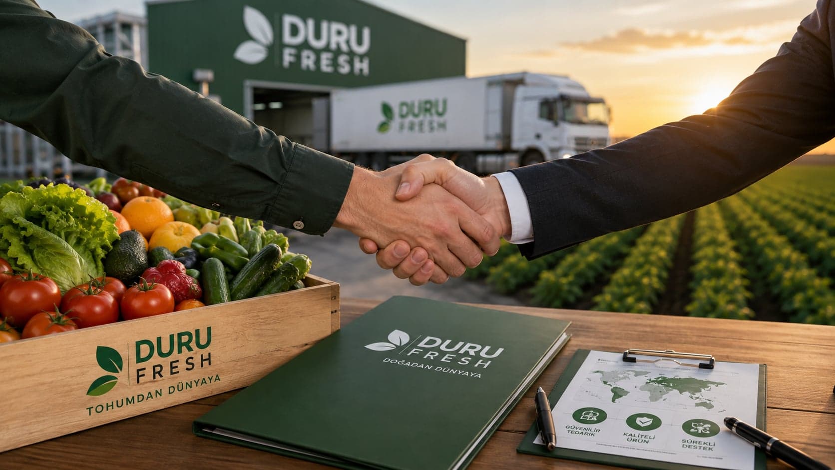 Duru Fresh ile global B2B iş ortaklığı görüşmesi yapan yöneticiler