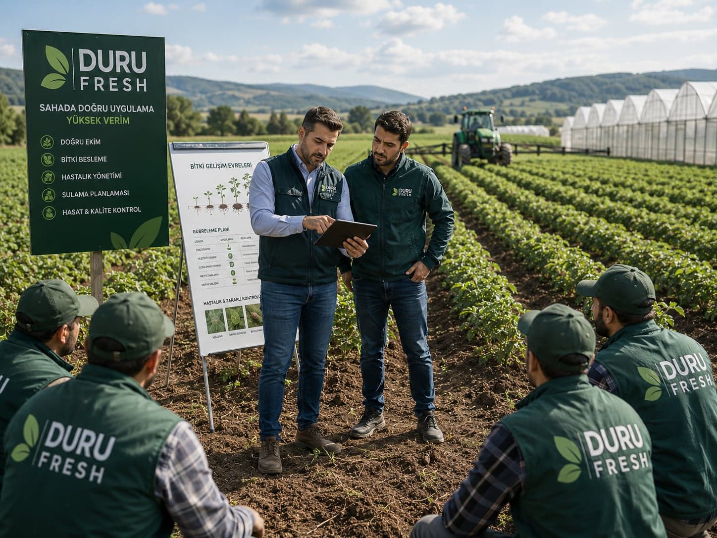Duru Fresh mühendislerinin saha personeli eğitimi verdiği an