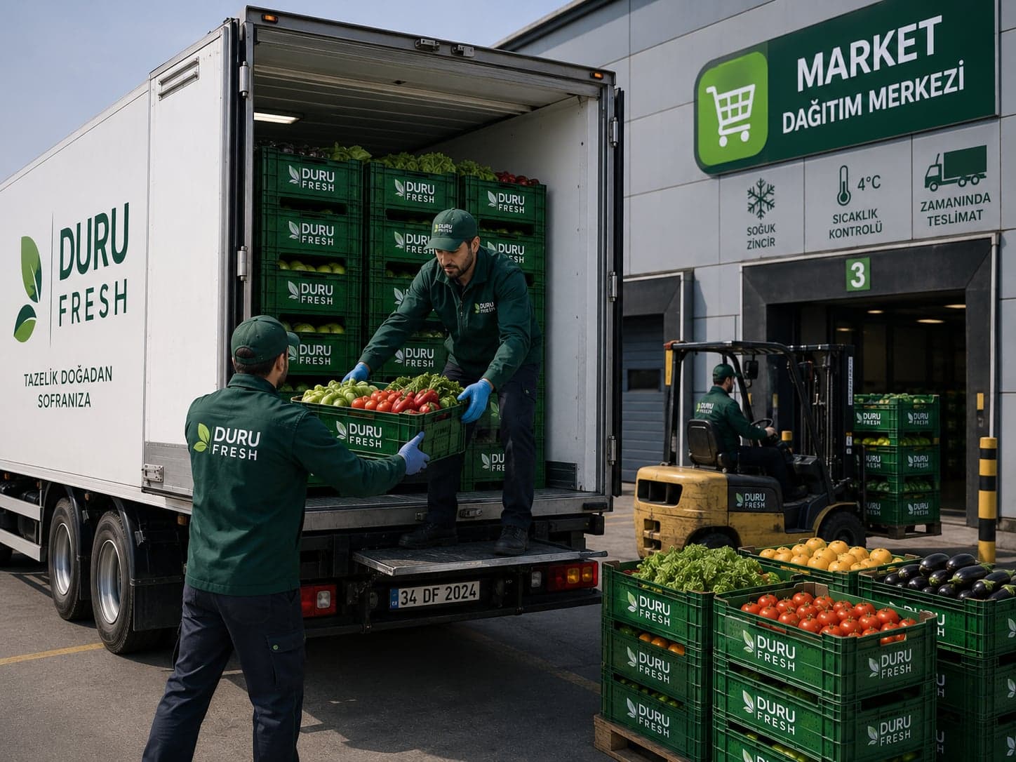 Duru Fresh'in mağaza dağıtım merkezine soğuk zincirli sevkiyat yaptığı an