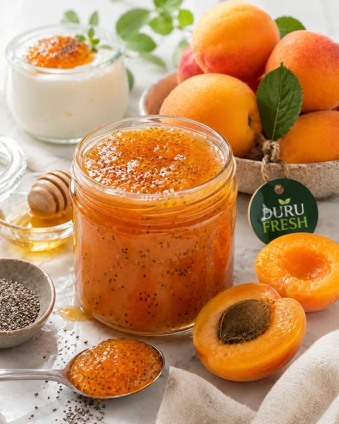 Şekersiz ve Chia Tohumlu Iğdır Kayısısı Marmelatı