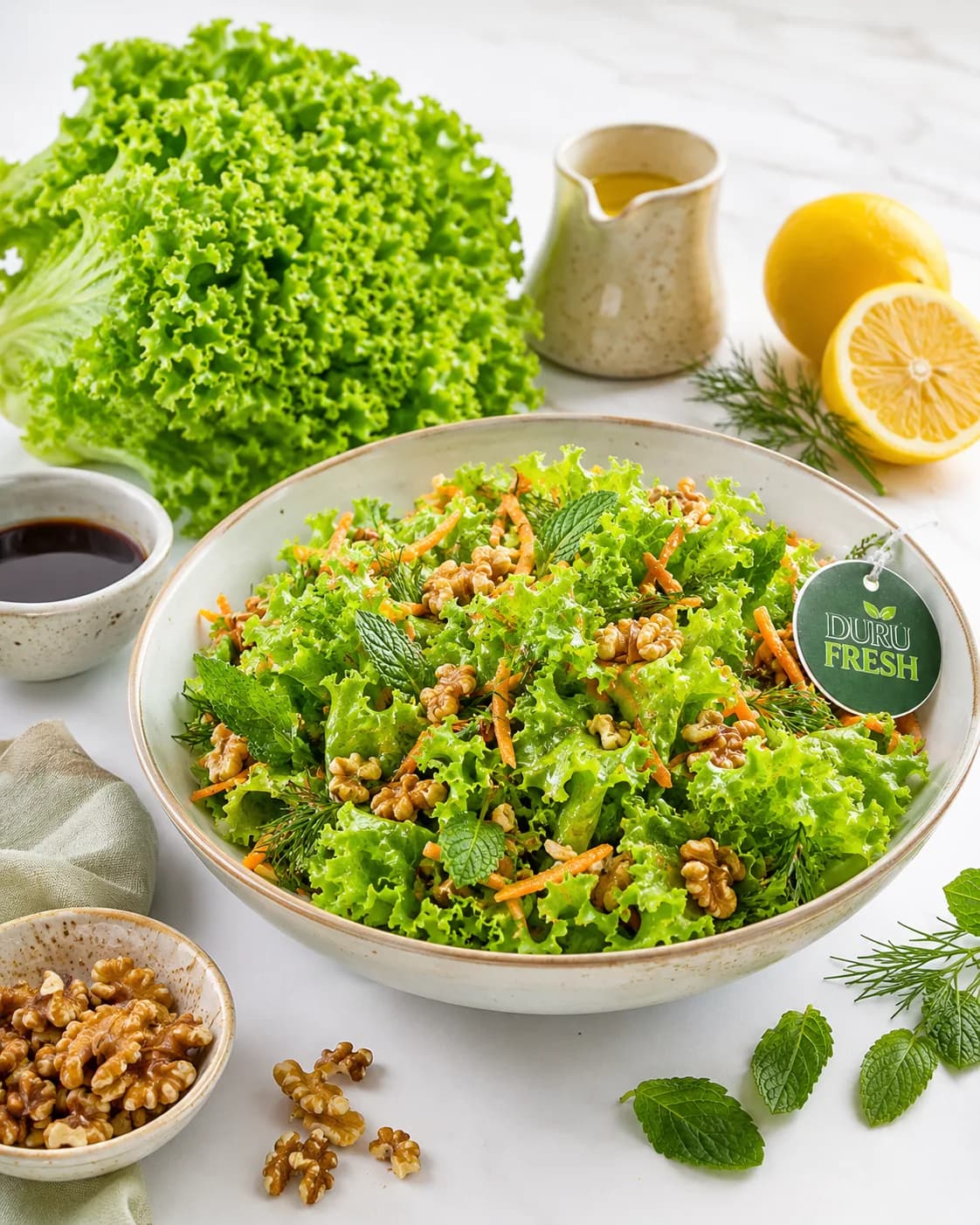 Nar Ekşili ve Cevizli Çıtır Kıvırcık Salata